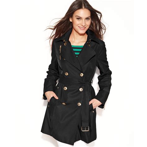 michael kors trench coat with hood|michael kors belted trench coats.